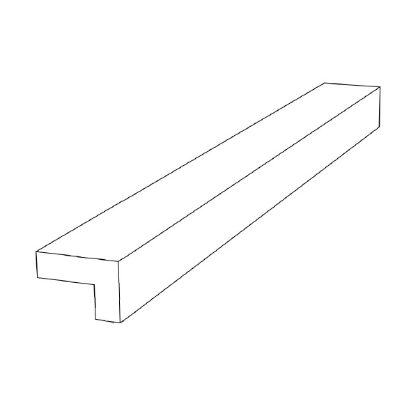 valance L-shape, 1 3/4" high