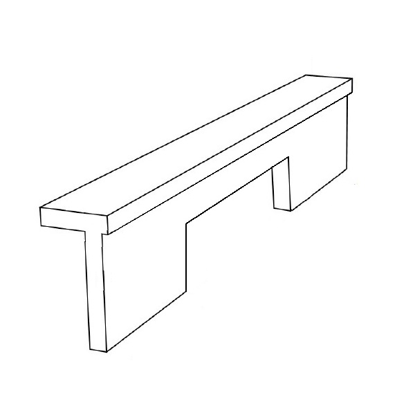 L-shape kick with 1/4" detail and square arch