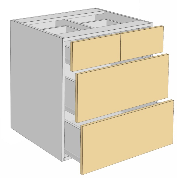 2 top and 2 pot drawers