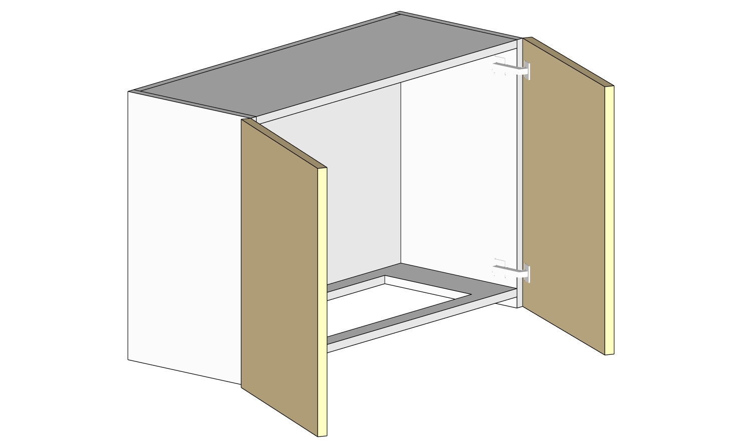 Hood cabinet-2doors-custom bottom cut out