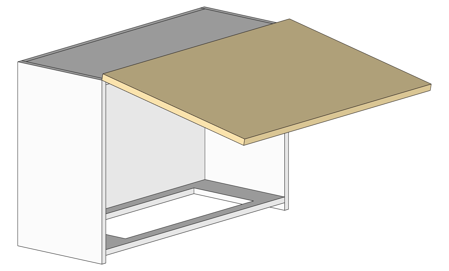Hood cabinet-1door-custom bottom cut out