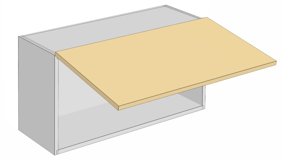 Upper above fridge - 1 flip up door