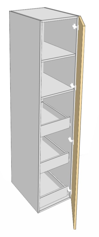 Pantry - 1 door - optional roll outs