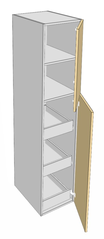 Tall pantry - 2 doors - optional roll outs