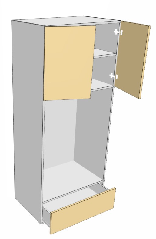 Microwave-oven combination container-optional tray dividers