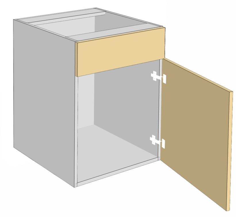 sink - 1 false drawer - 1 doors- optional bottom rollout